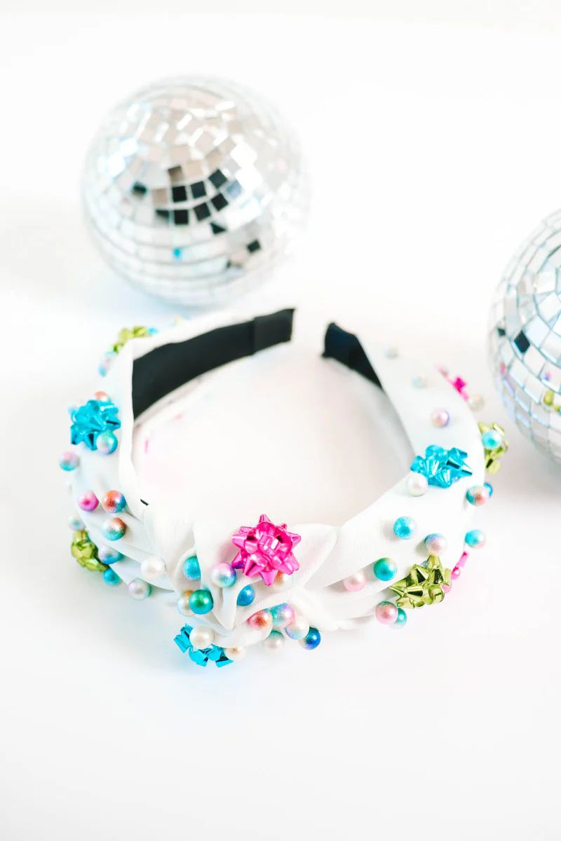Bow On Top Headband - White | The Impeccable Pig