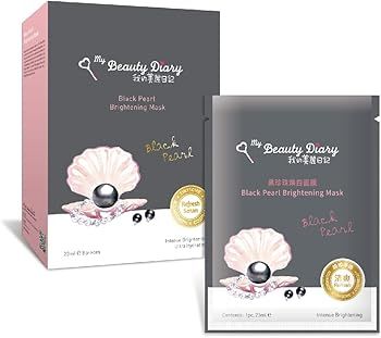 My Beauty Diary-Black Pearl Brightening Facial Mask, Intense Brightening and Ulta Hydrating, Rich... | Amazon (US)