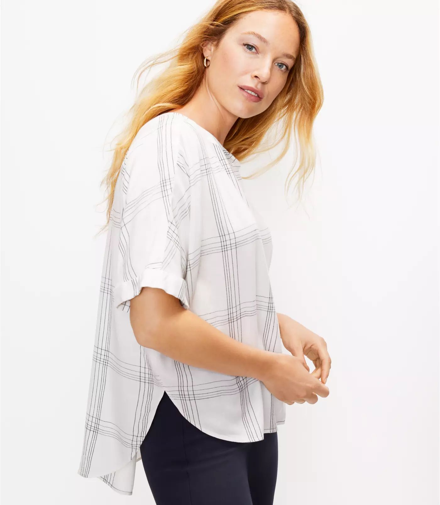 Plaid Henley Shirt | LOFT