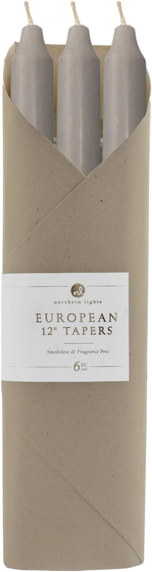 Northern Lights Candlestick Set 12" Tapers Candle Gift Luxury (Stone) | Amazon (US)