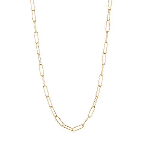 Paper Clip Oval Link Layering Necklace silver gold | Adornia