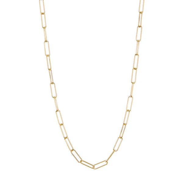 Paper Clip Oval Link Layering Necklace silver gold | Adornia