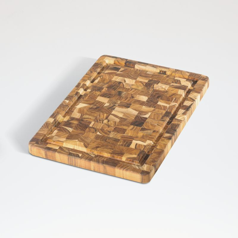 Teakhaus End-Grain 14"x10" Cutting Board | Crate & Barrel | Crate & Barrel
