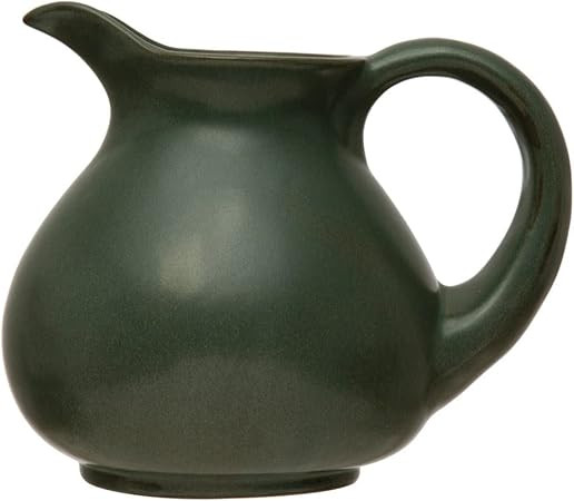 Creative Co-Op Stoneware, Reactive Glaze Pitcher, 8" L x 6" W x 7" H, Green | Amazon (US)