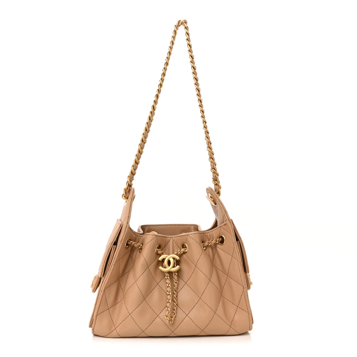 Caviar Quilted Mini Chanel 25 Handbag Beige | FASHIONPHILE (US)