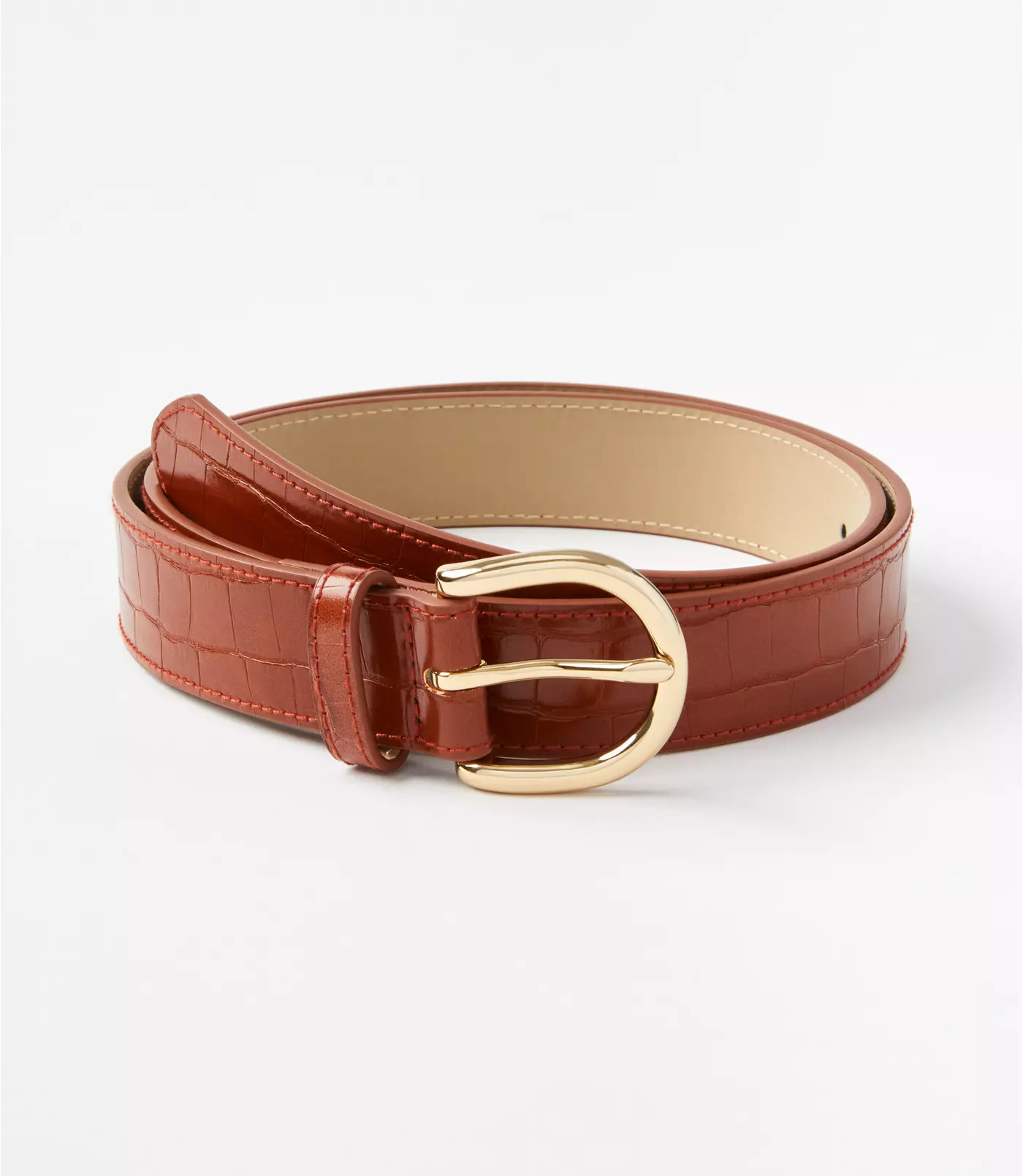 Embossed Horseshoe Buckle Belt | LOFT