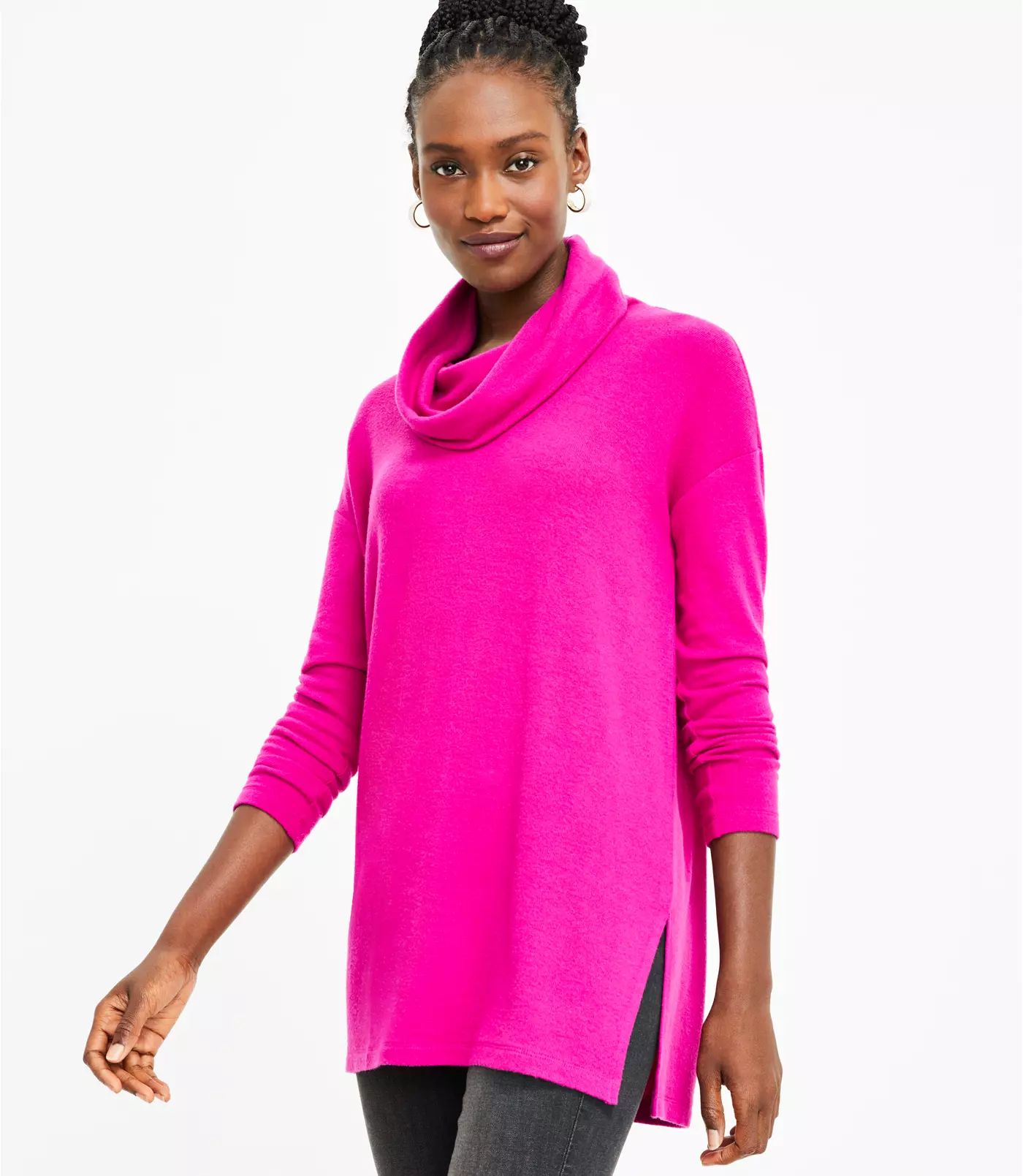 Cozy Jersey Cowl Neck Top | LOFT