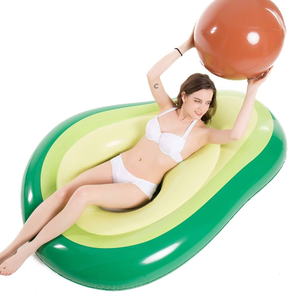Jasonwell Inflatable Avocado Pool Float Seashell Floatie with Ball Water Fun Large Blow Up Summer... | Amazon (US)