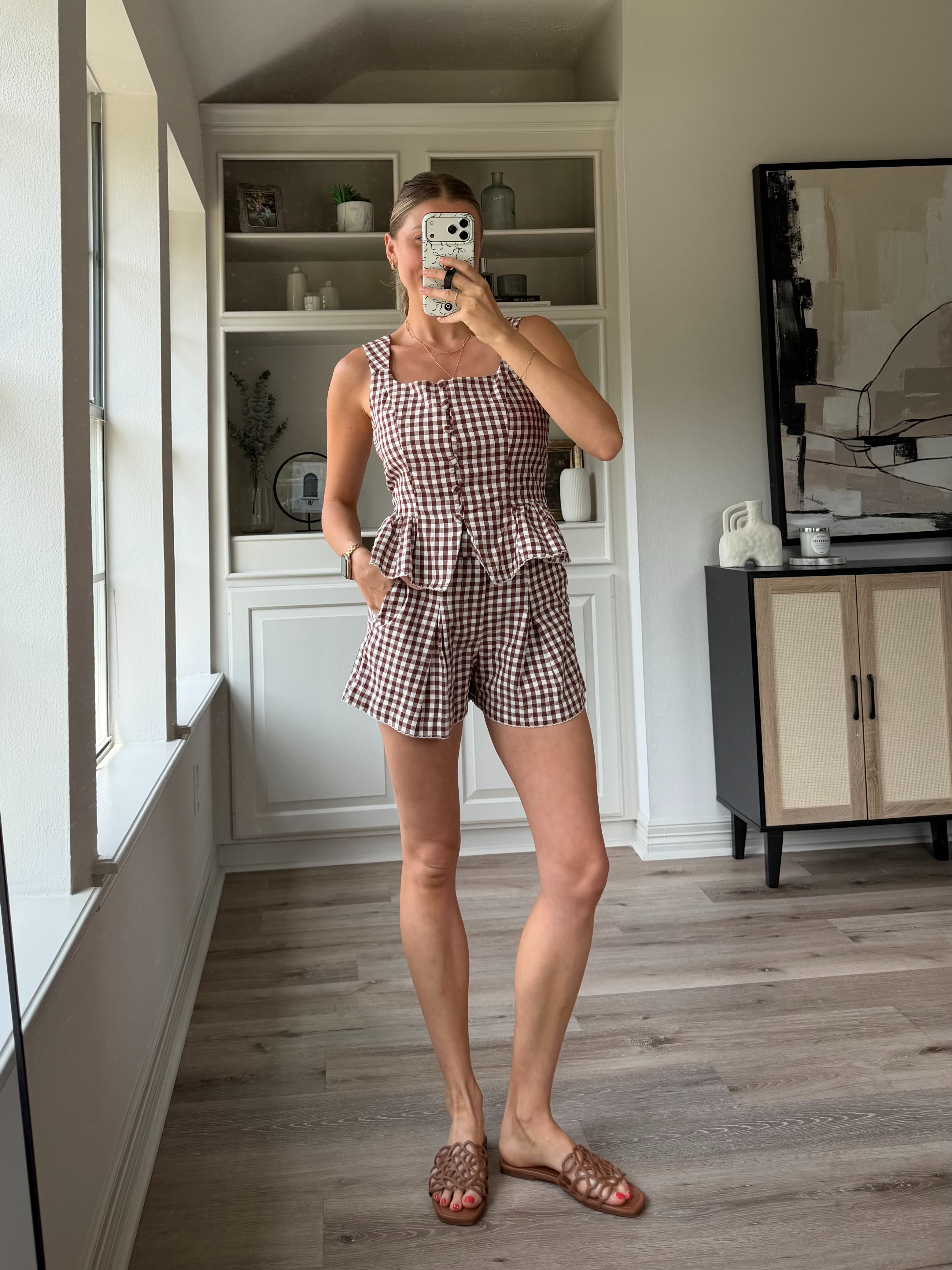 Cutest gingham matching set!! Xs shorts, S tank 

 