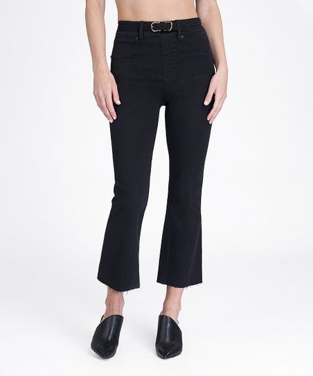 Cropped Flare Jeans - Black Wash | Zulily