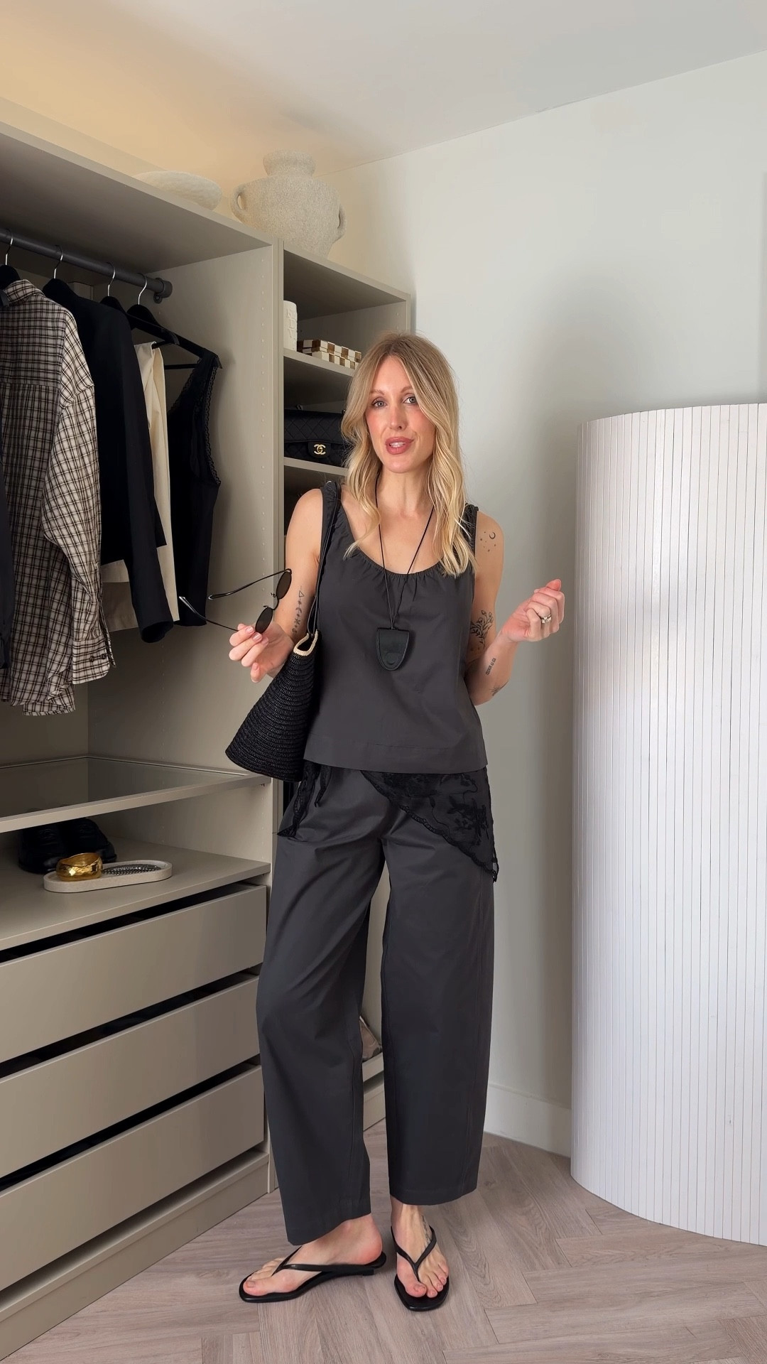 Simple summer outfit, but better

An easy way to feel more put together without overthinking it
A relaxed set styled with minimal sandals and soft accessories to keep it modern and effortless
Finished with a lace detail and a woven bag for texture

Wearing size 10 in top and trousers

summer outfits 2026
barrel leg trousers
basket bag outfit
lace scarf styling
minimal outfit ideas
Massimo Dutti
WAT The Brand
Sezane

#LTKuk #LTKspring #LTKsummer