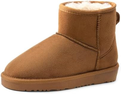 DREAM PAIRS Girls Boys Boots Kids Winter Ankle Faux Fur Lined Snow Shoes FuzzyClassic Kid's Low B... | Amazon (US)