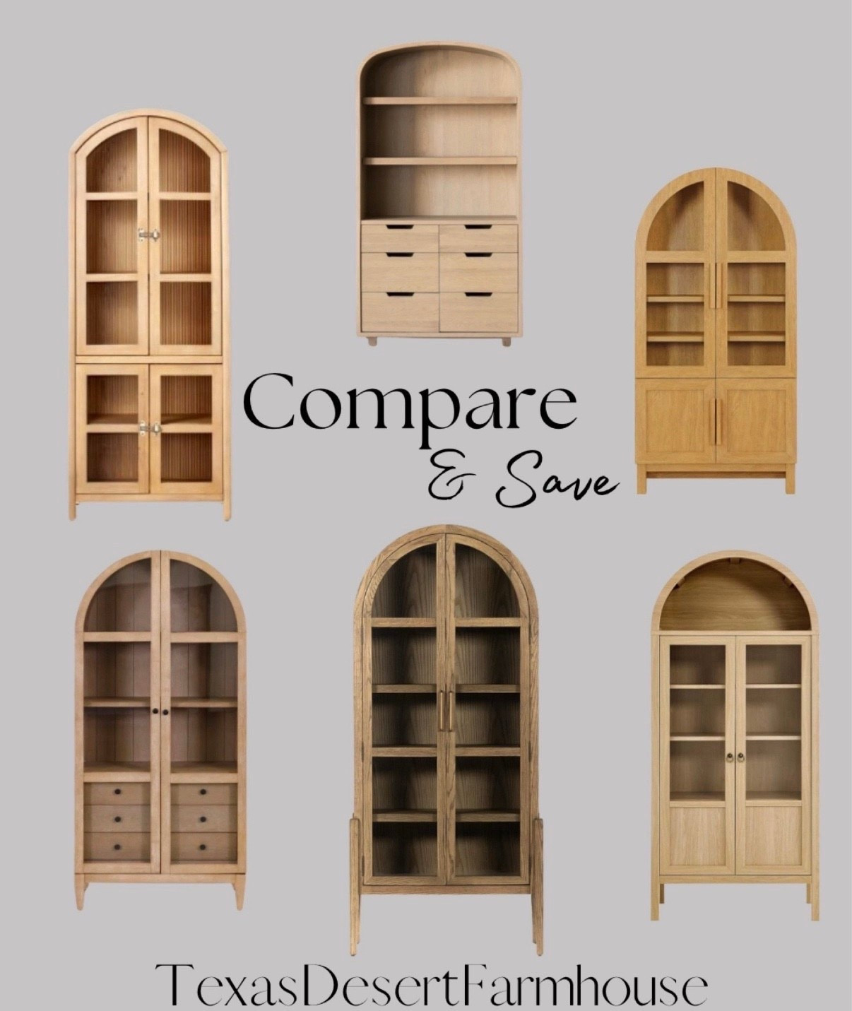 All of these arched cabinets are great, but there is a wide difference in prices. Are you team splurge or team save? If I had to pick from these, I’d go with the Better Homes & Gardens cabinet below. It’s such a great piece for the price. 

Better Homes & Gardens Juliet Kitchen Rounded Solid Wood Frame Arc Cabinet, Light Honey Finish

Modway Tessa Arched 71" Tall Storage Display Cabinet in Oak Wood Grain

#cabinet #archedcabinet #curiocabinet #decorativecabinet #homedecor #homeinterior #furniture #woodcabinet #oakcabinet #LTKStyleTip #LTKFamily#LTKGiftGuide 

#LTKBaby #LTKHome #LTKselfcare