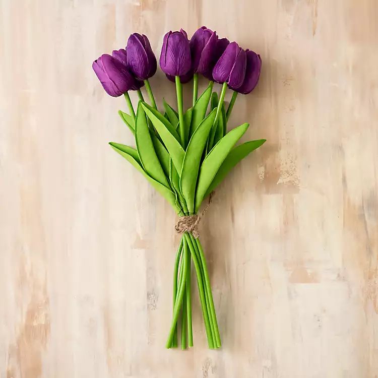 New!Purple Real Touch Tulip Bouquet | Kirkland's Home