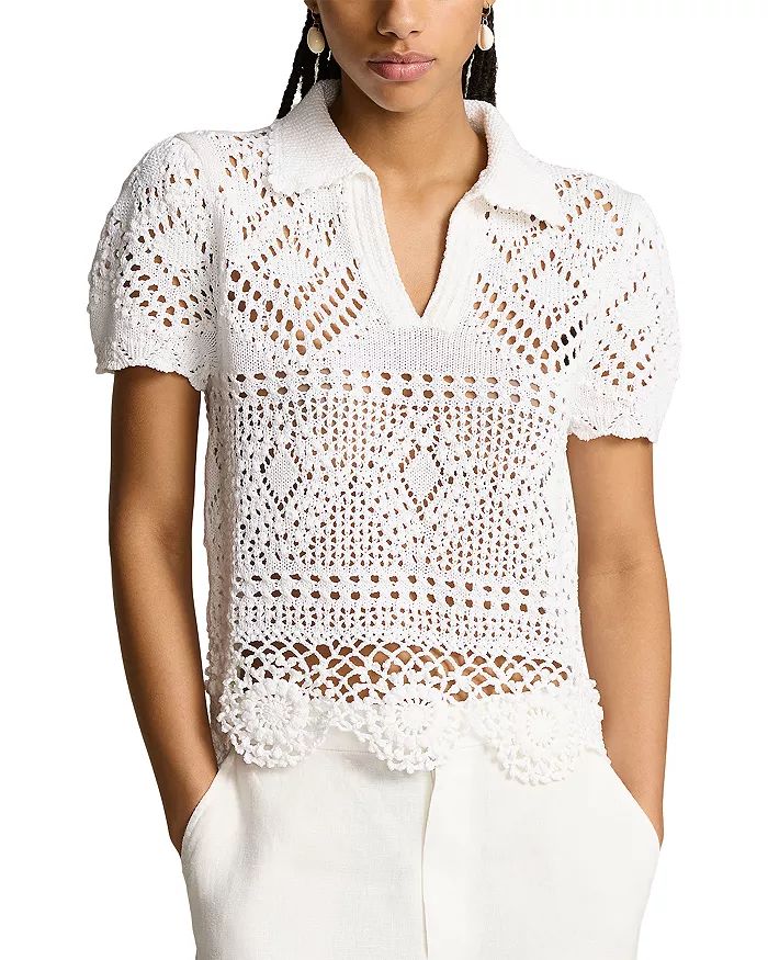 Ralph Lauren Cotton Scalloped Pointelle Knit Top Back to results -  Women - Bloomingdale's | Bloomingdale's (US)