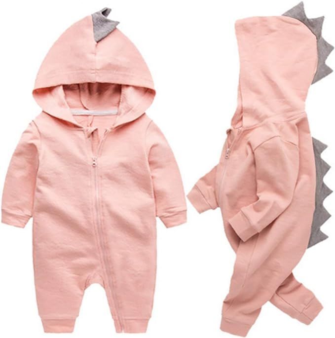 Newborn Baby Boys Girls Cartoon Dinosaur Hoodie Romper Onesies Jumpsuit Outfits | Amazon (US)