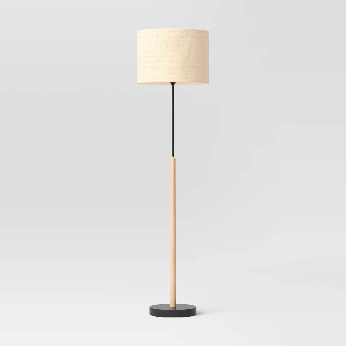 Stick Floor Lamp Natural/Black Wood/Metal  (Includes LED Light Bulb) - Threshold™ | Target
