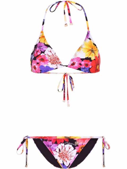 floral-print triangle bikini | Farfetch (UK)