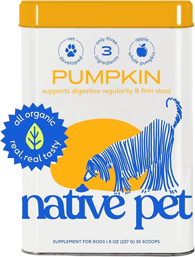 Native Pet Organic Pumpkin for Dogs (8 oz) - All-Natural, Organic Fiber for Dogs - Mix with Water... | Amazon (US)