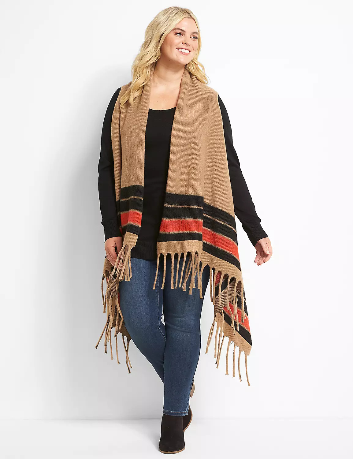 Sleeveless Fringe Poncho | LaneBryant | Lane Bryant (US)