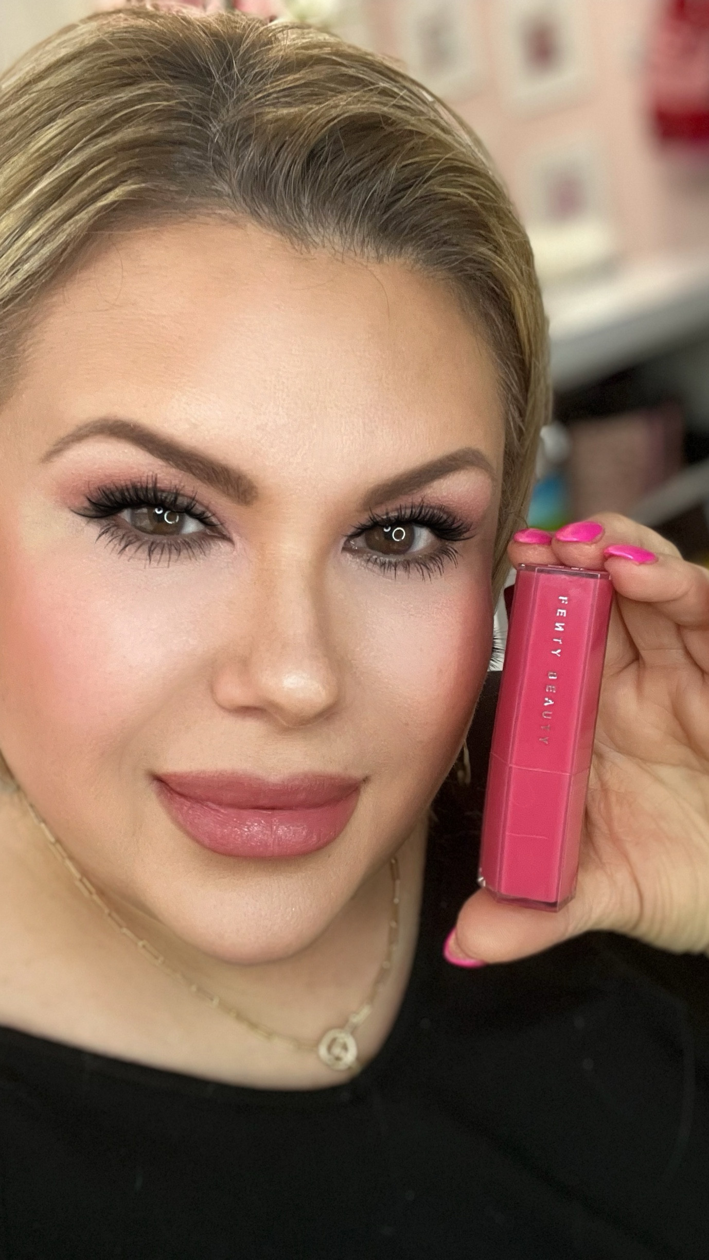 These gloss bomb stix from Fenty Beauty feel amazing and wear so well! Looks like a gloss but wears like a lipstick. It is a perfect combination. I am wearing hibiscus, which is the perfect pink for anyone!

#LTKBeauty #LTKFindsUnder50 #LTKPlusSize
