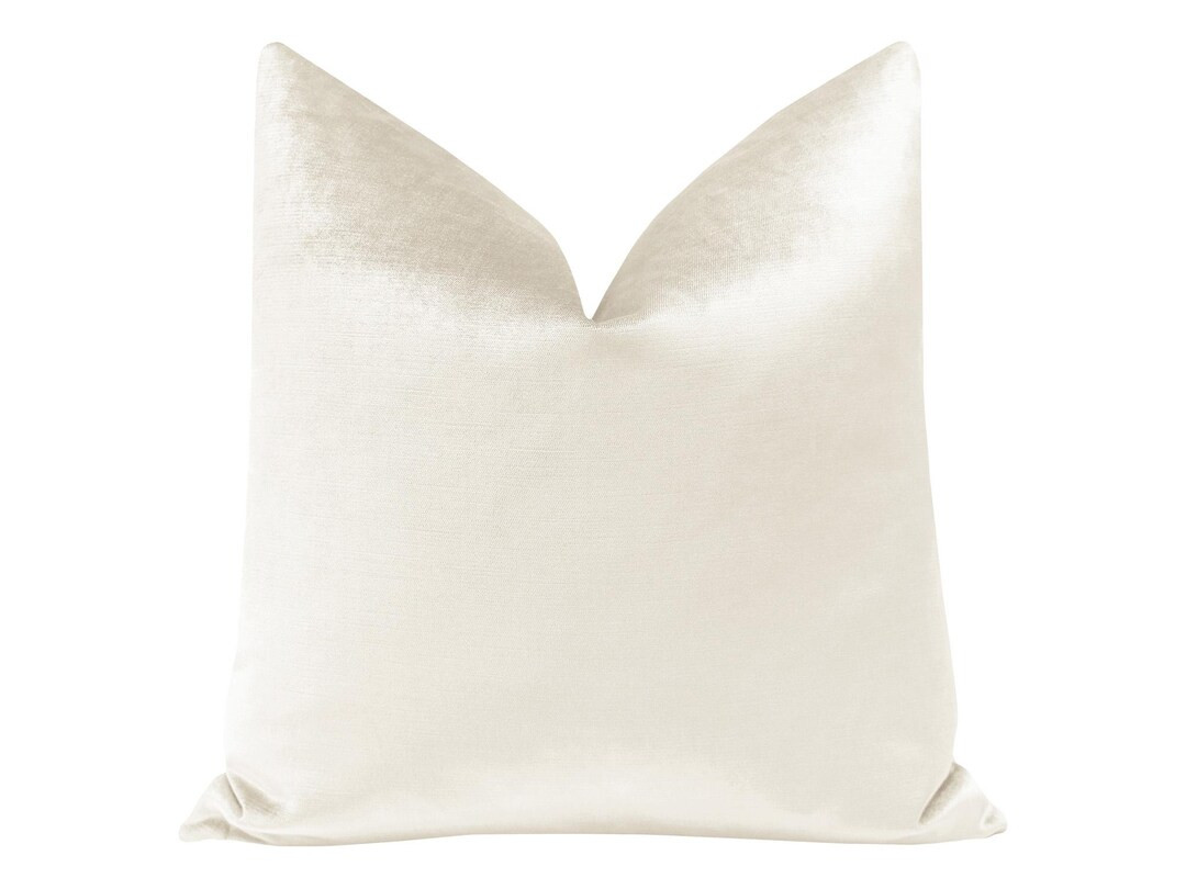 Faux Silk Velvet // Alabaster Pillow | White Velvet Pillow | Cream Velvet Throw Pillow | Silk Pil... | Etsy (US)