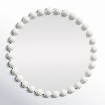 Marlowe Beaded Round Metal Wall Mirror