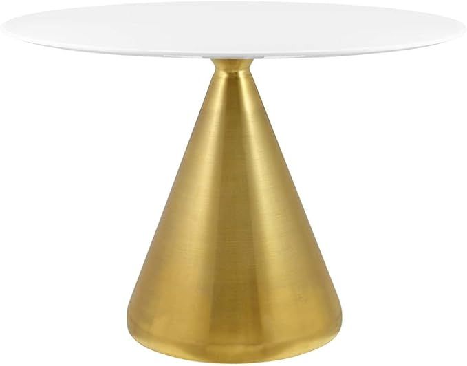 Modway Tupelo Oval 42" Dining Table, 42 Inch, Gold White | Amazon (US)