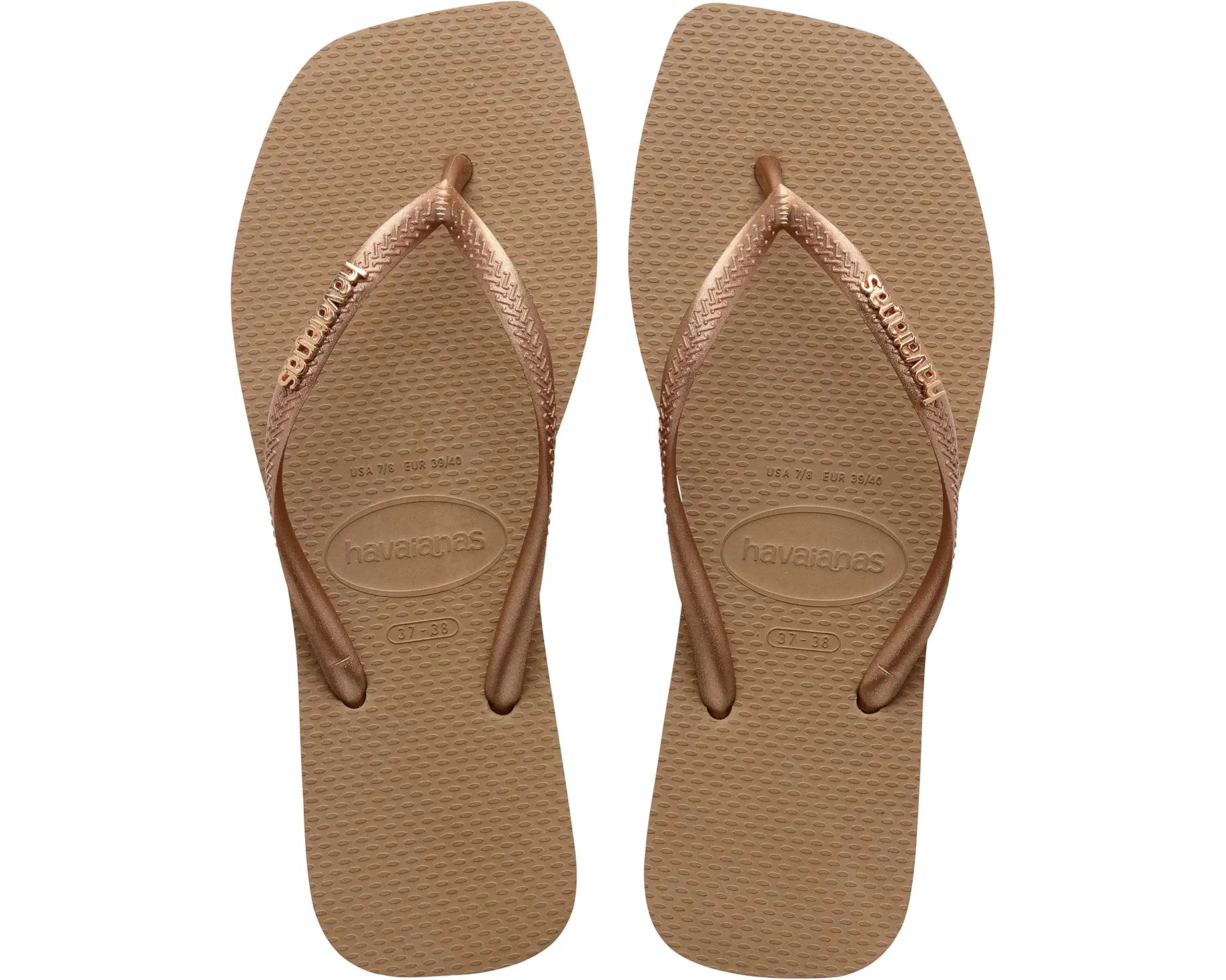 Women's Havaianas Slim Square Logo Metallic Flip-Flop | Zappos