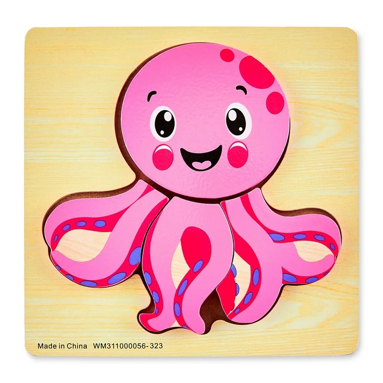 Spark Create Imagine 4-Piece Wooden Octopus Mini Puzzle | Walmart (US)