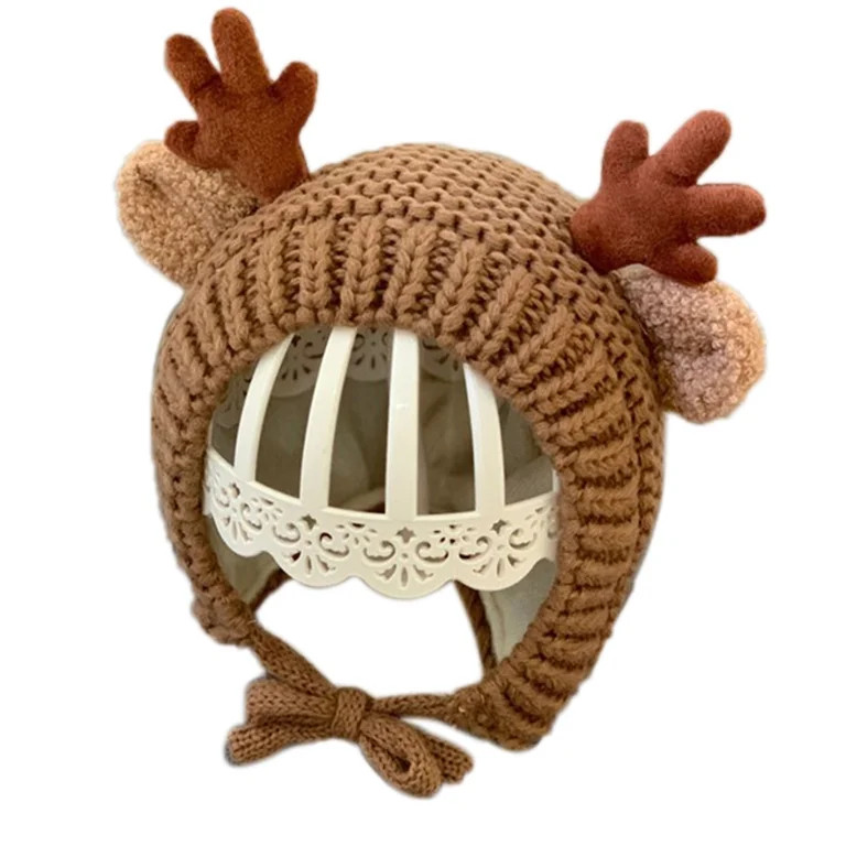 Infant Baby Winter Knit Beanie Hat Cute Christmas Reindeer Antlers Toddler Windproof Earflap Cap ... | Walmart (US)