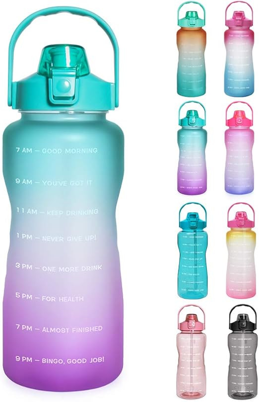 Opard 64 oz Water Bottle with Time Marker to Drink Half Gallon Motivational Water Bottle with Str... | Amazon (US)