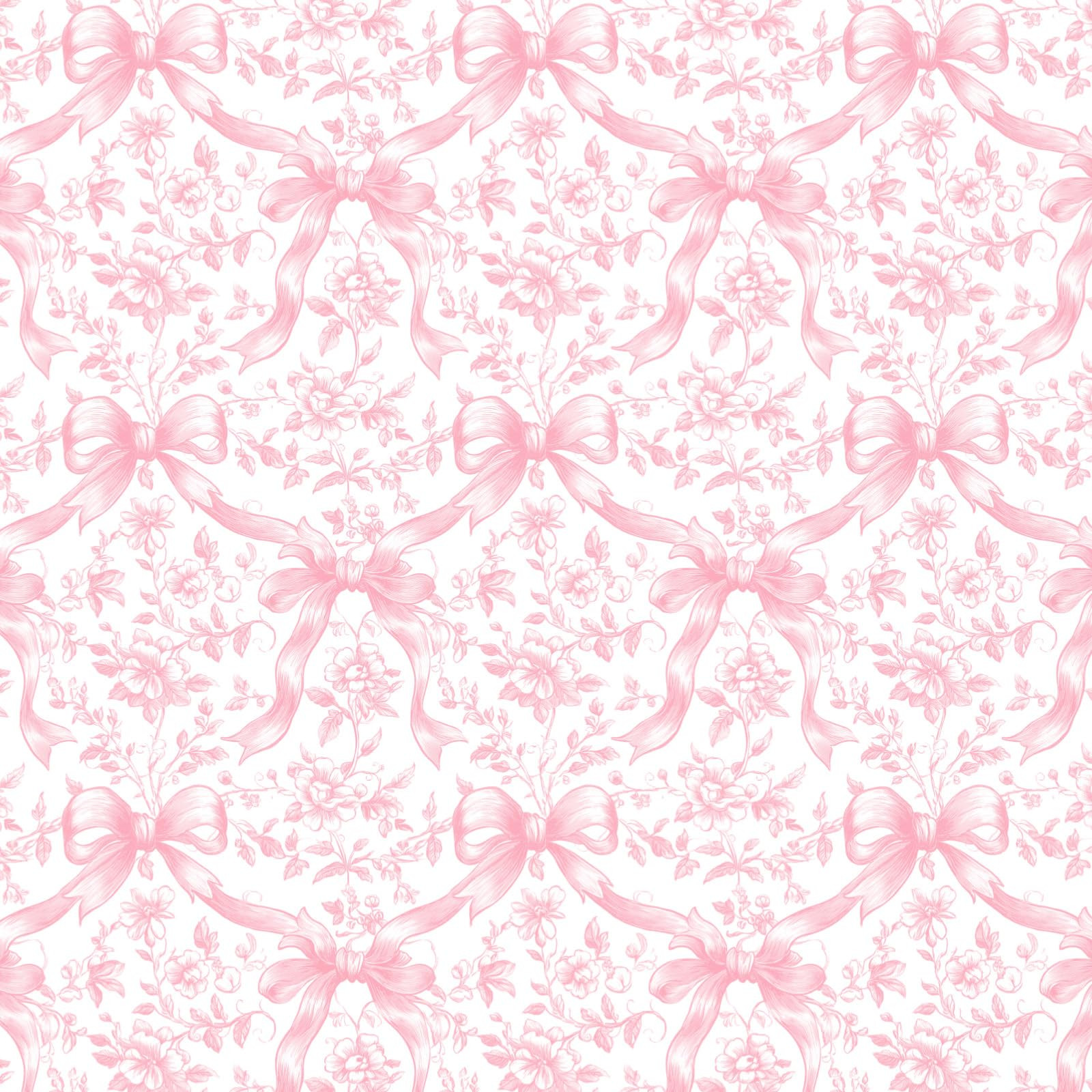 Pink Bow Floral Peel and Stick Wallpaper Roll Coquette Bowknot Flower Contact Paper Self-Adhesive... | Amazon (US)