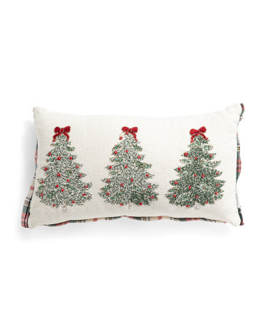 22x16 Trees And Bows Decorative Pillow | TJ Maxx