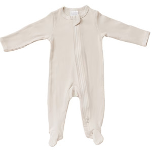 Mebie Baby Vanilla Organic Cotton Ribbed Zipper | Mebie Baby