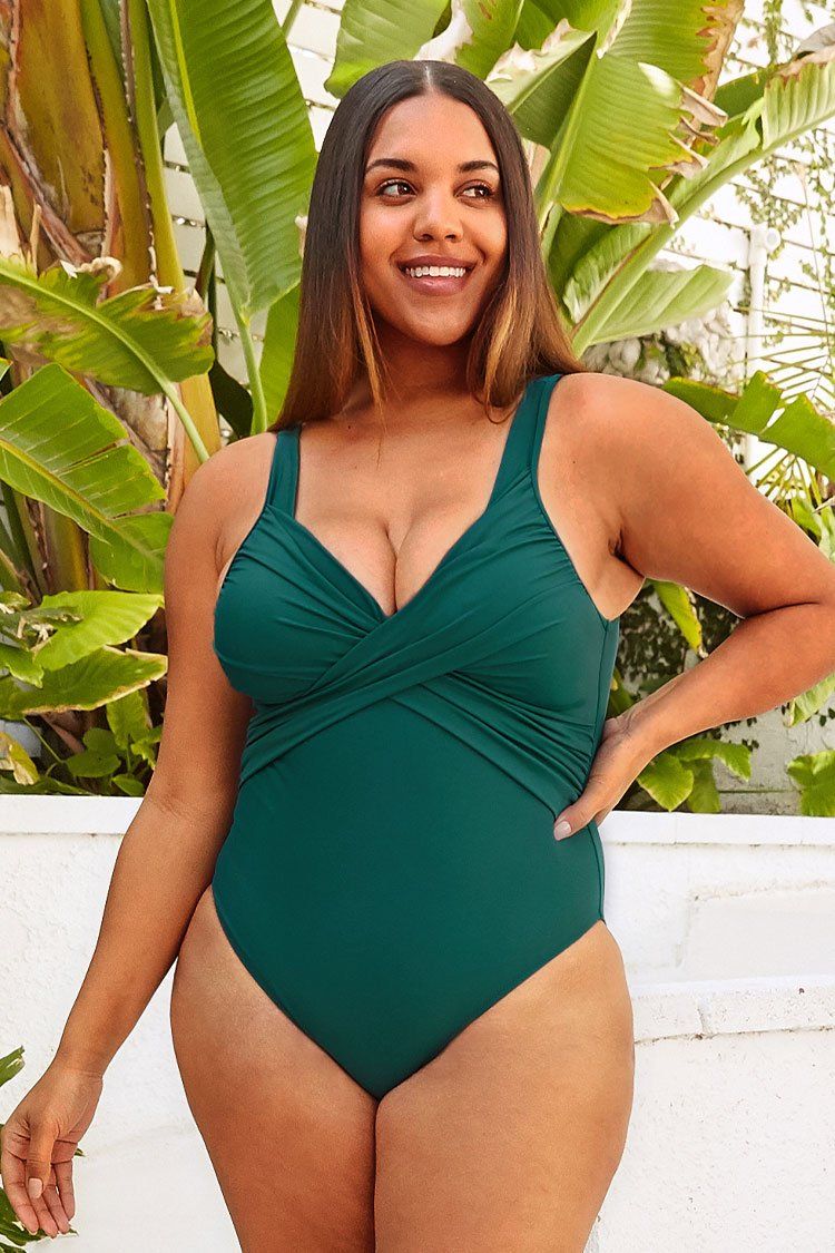 Sydney Ruched Plus Size One Piece Swimsuit | Cupshe