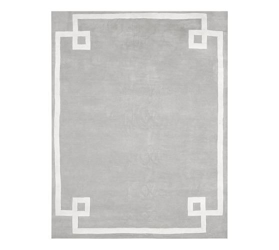 Hotel Bordered Rug - Gray | Pottery Barn (US)