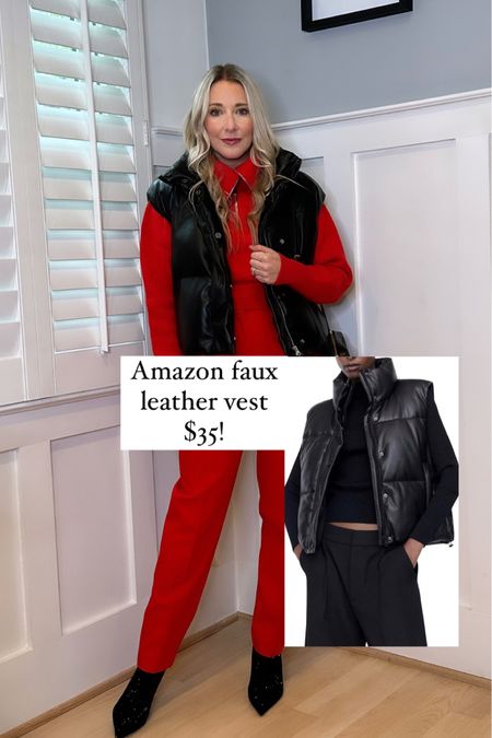 Amazon leather vest $35!!
Amazon find
Amazon
Affordable fashion
Free people dupe 

#LTKfindsunder50 #LTKHolidaySale #LTKworkwear