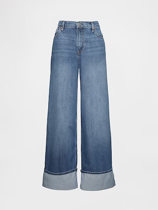Mid Rise UltraSoft Cuffed Baggy Jeans | Gap (US)