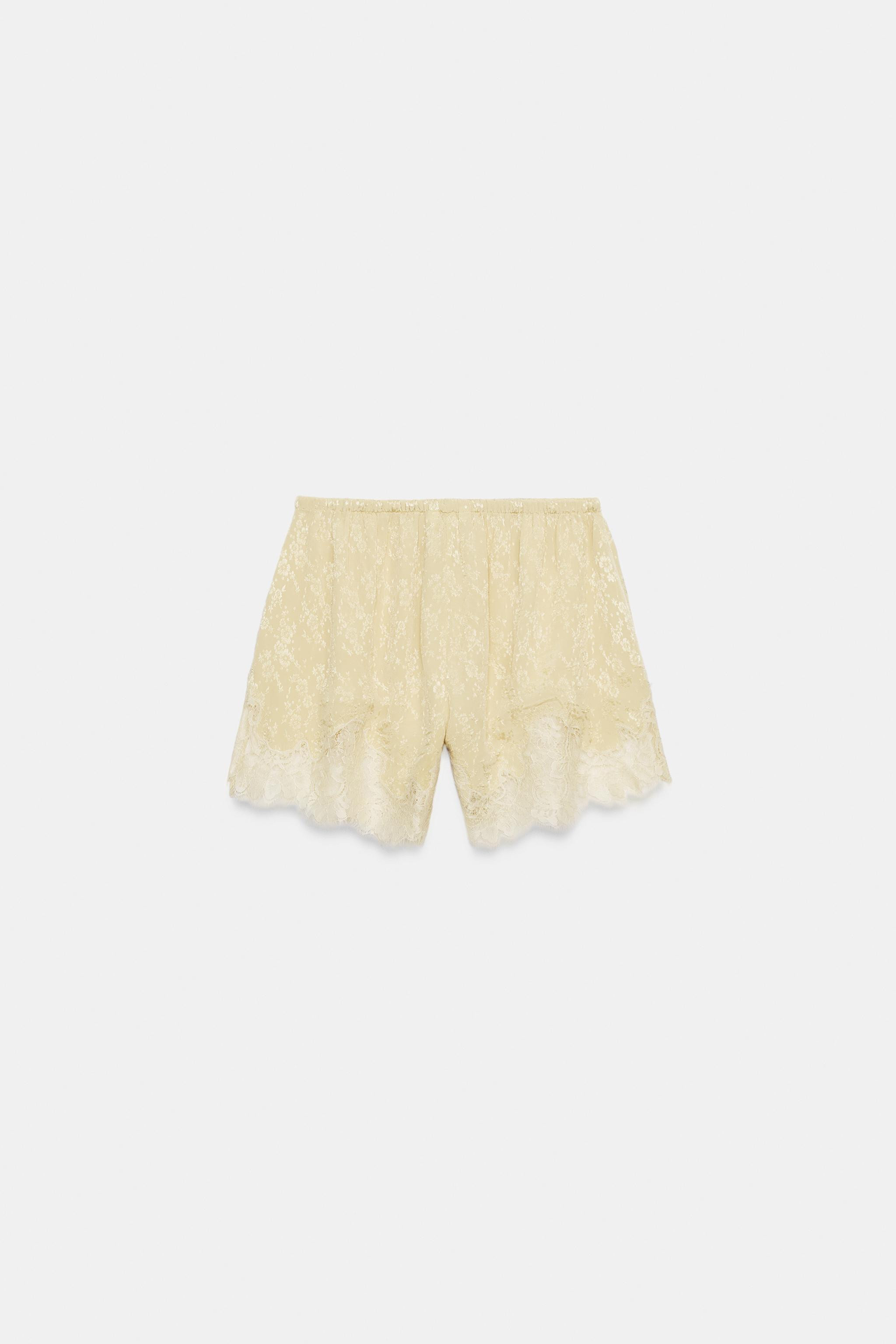 ZW COLLECTION JACQUARD LACE SHORTS | Zara UK