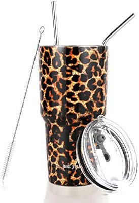 30 oz. Tumbler Double Wall Stainless Steel Vacuum Insulation Travel Mug with Crystal Clear Lid an... | Amazon (US)