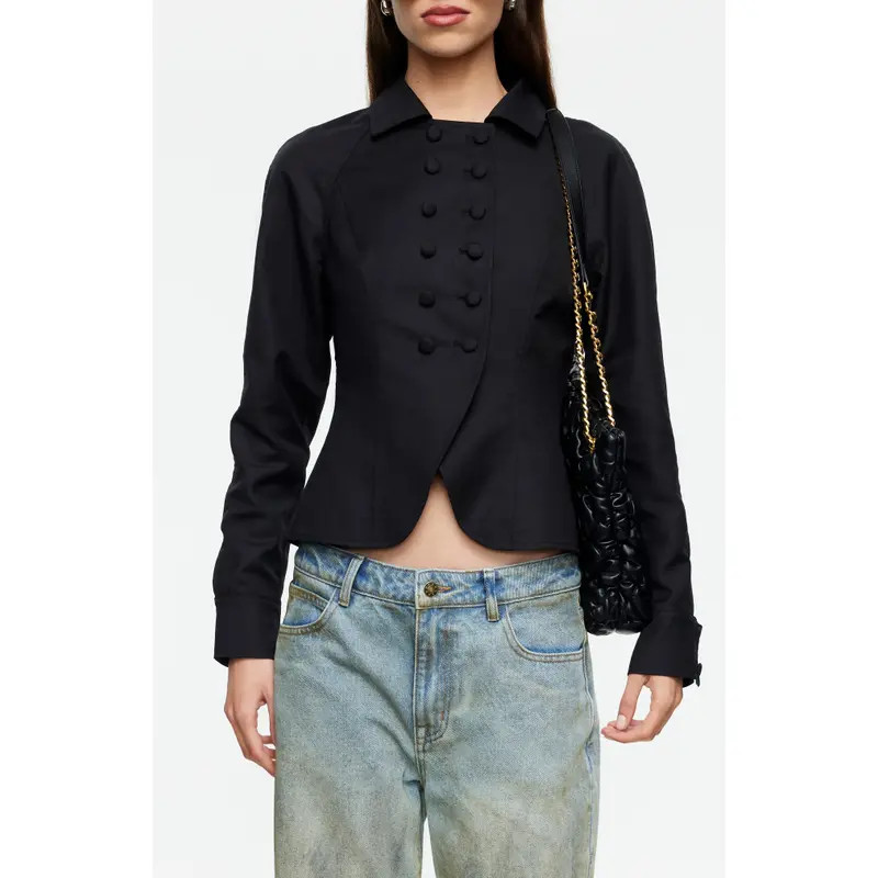 LIONESS Form Double Breasted Jacket in Cream at Nordstrom, Size Small | Nordstrom