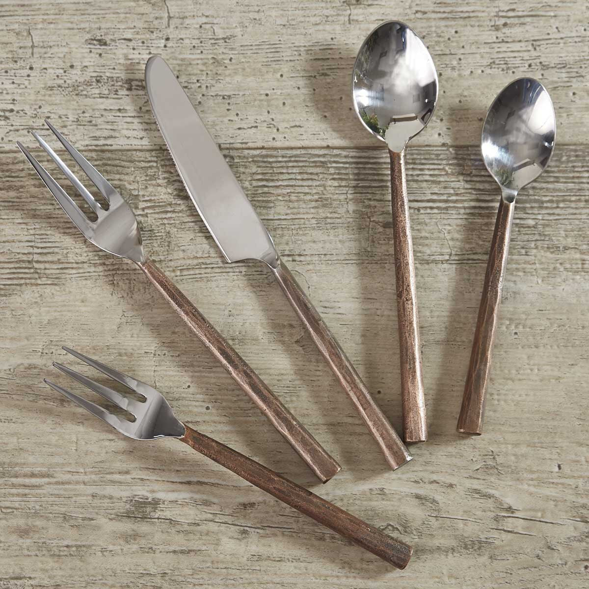 Copper Handle Five Piece Place Set | River Chic Designs