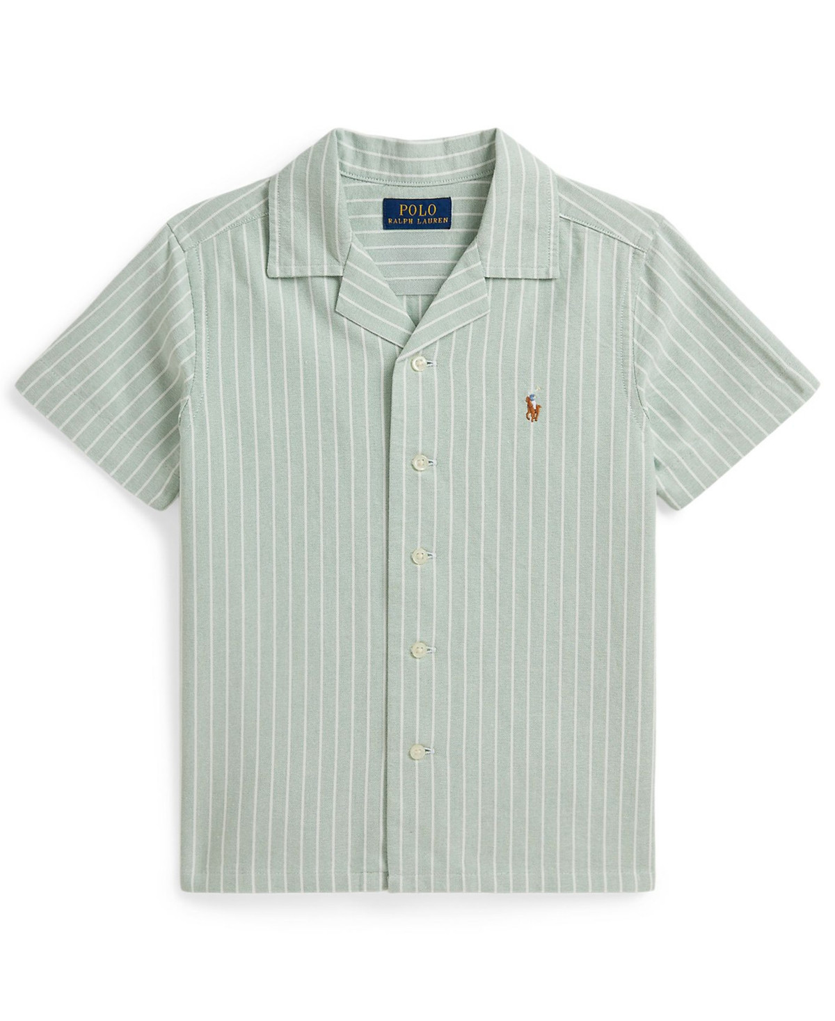 Polo Ralph Lauren Boys' 2-7 Striped Oxford Camp Shirt - Green | Macy's