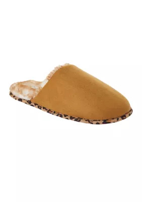 Jessica Simpson Women's Microsuede Scuff Plush Leopard Lined Slippers | Belk