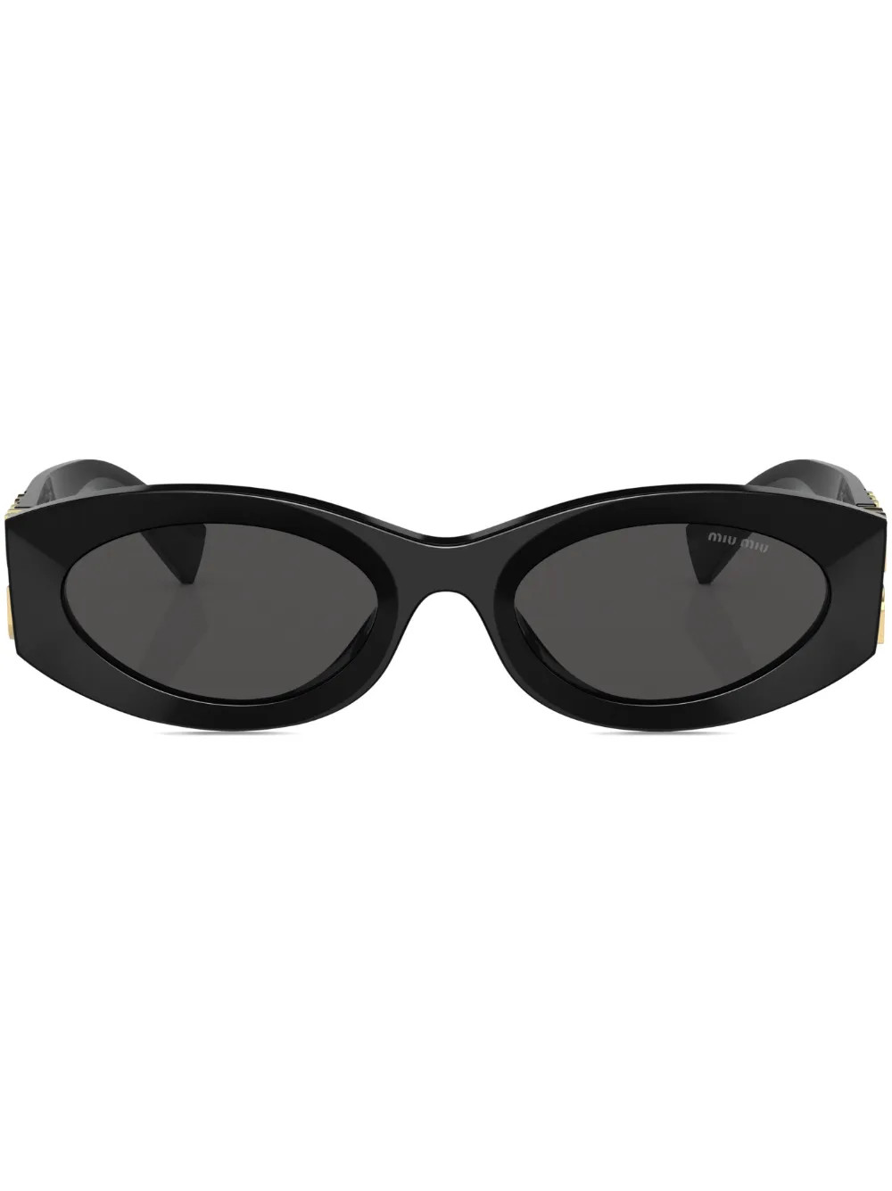Miu Miu Eyewear Glimpse oval-frame Sunglasses | Black | FARFETCH | Farfetch Global