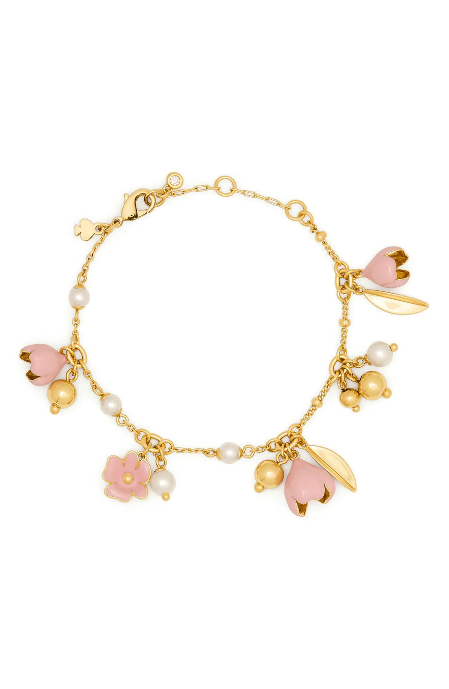 golden bloom flower charm bracelet | Nordstrom