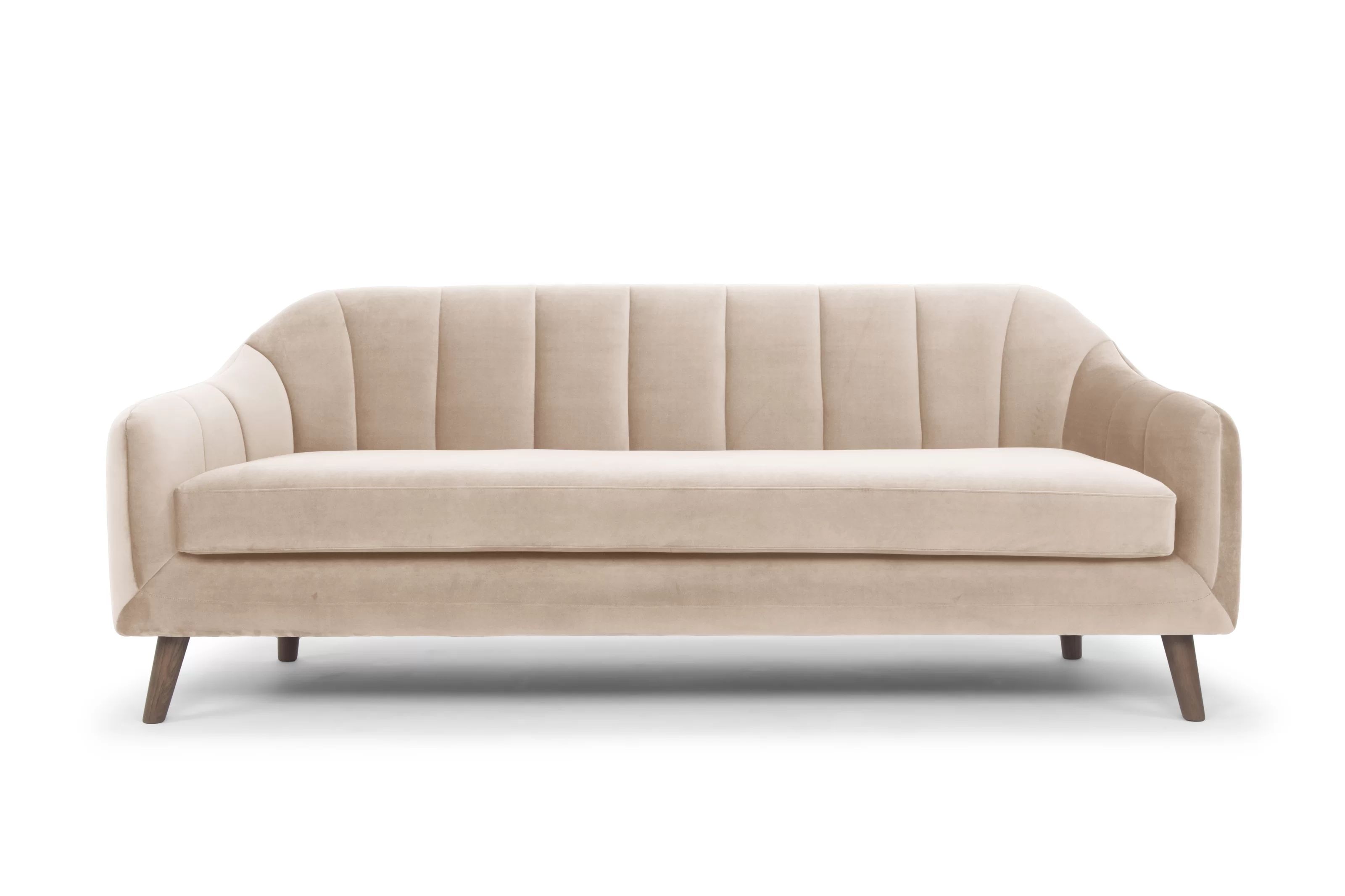 Boevange-sur-Attert 81" Velvet Recessed Arm Sofa | Wayfair North America