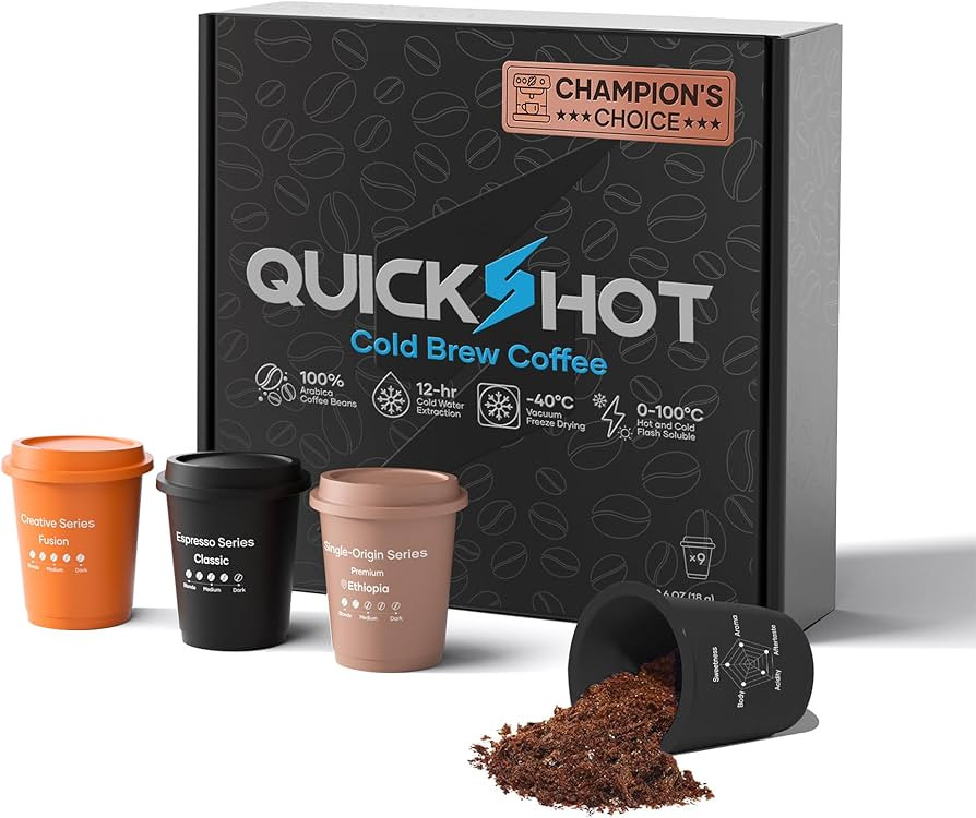 Cocinare Quickshot Coffee Instant Cold Brew with Trio Flavors – Espresso, Single Origin, Creati... | Amazon (US)