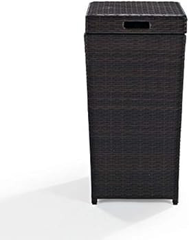 Large Brown Wicker Waste Basket with Lid Wastebasket Poolside Garbage Can Outdoor Trash Bin Sturd... | Amazon (US)